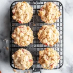 Almond Rhubarb Muffins with Almond Streusel