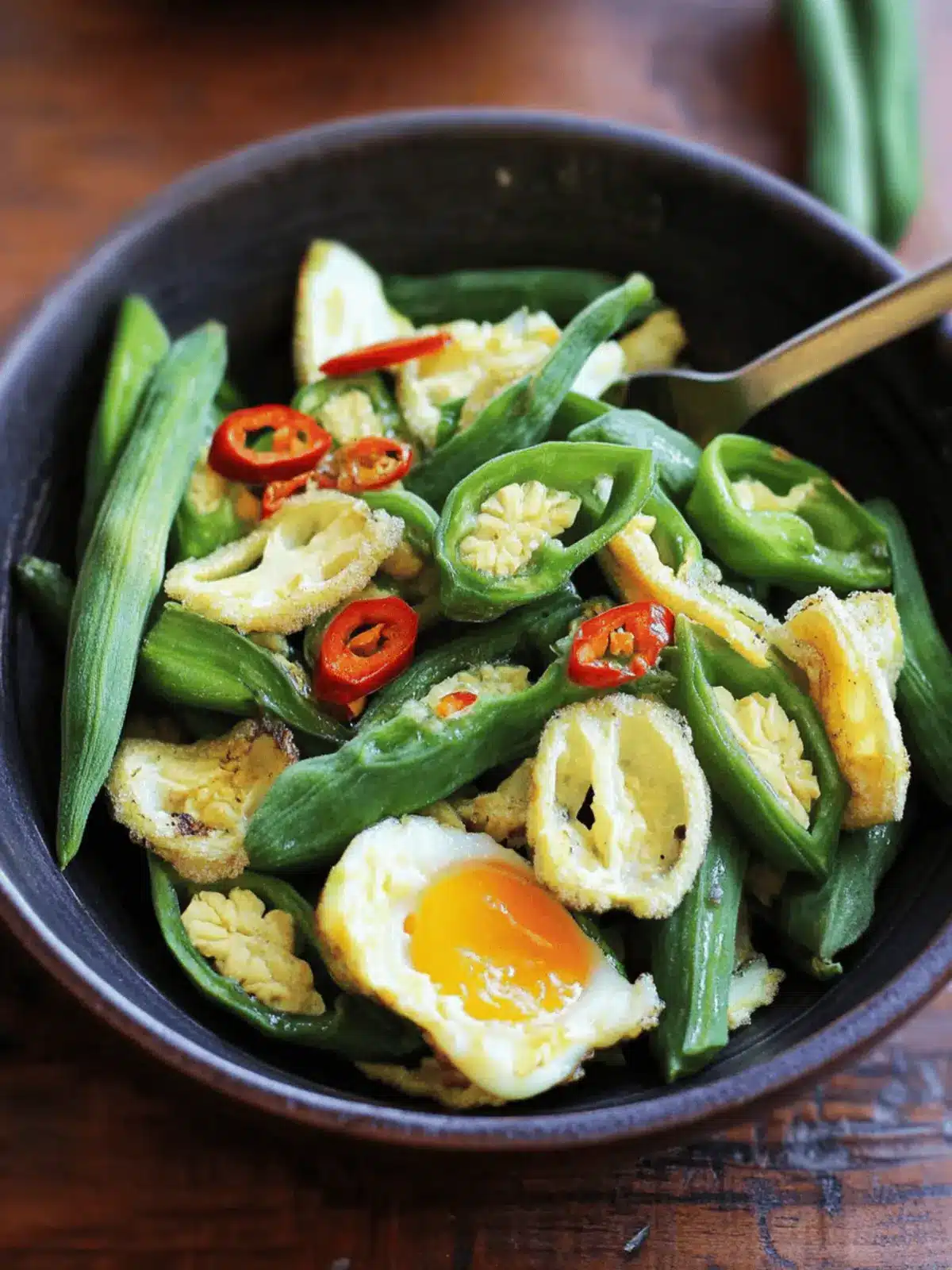 Fresh Sautéed Okra and Egg