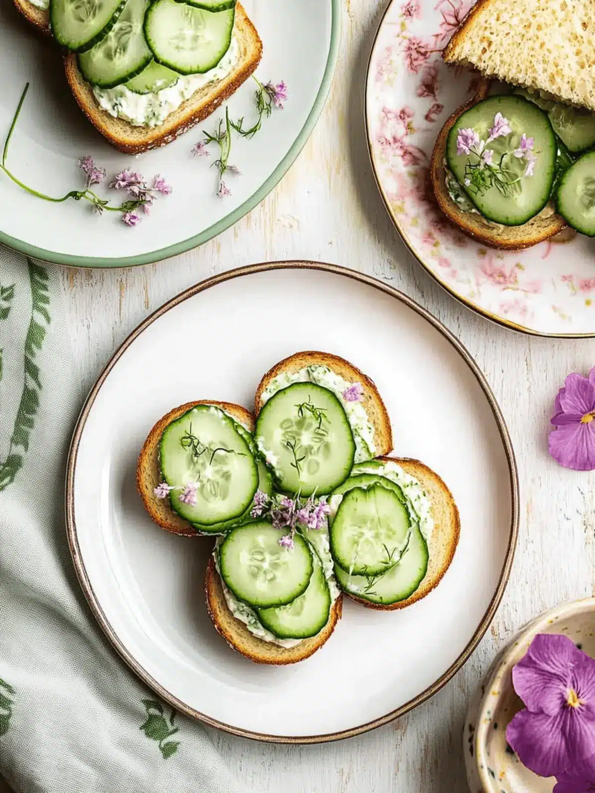 Cucumber Sandwiches with Creamy Dill for Refreshing Snacking