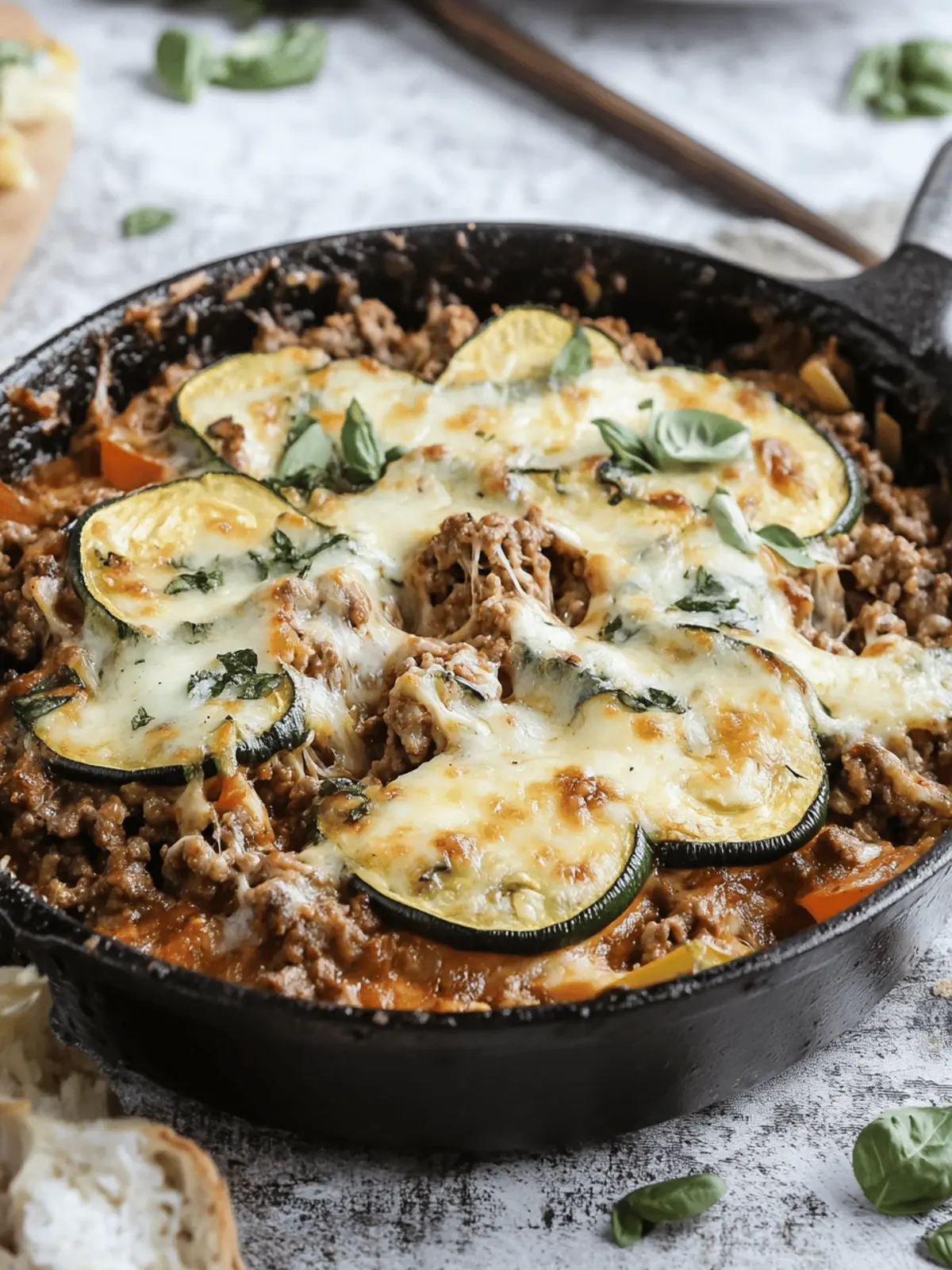 Savory Easy Zucchini Casserole with Ground Beef Low-Carb Delight