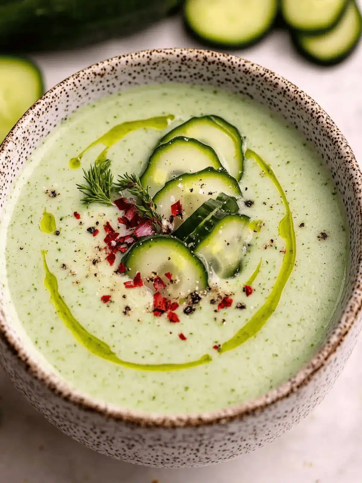 Chill with Cold Cucumber Soup: Easy, Healthy Summer Delight