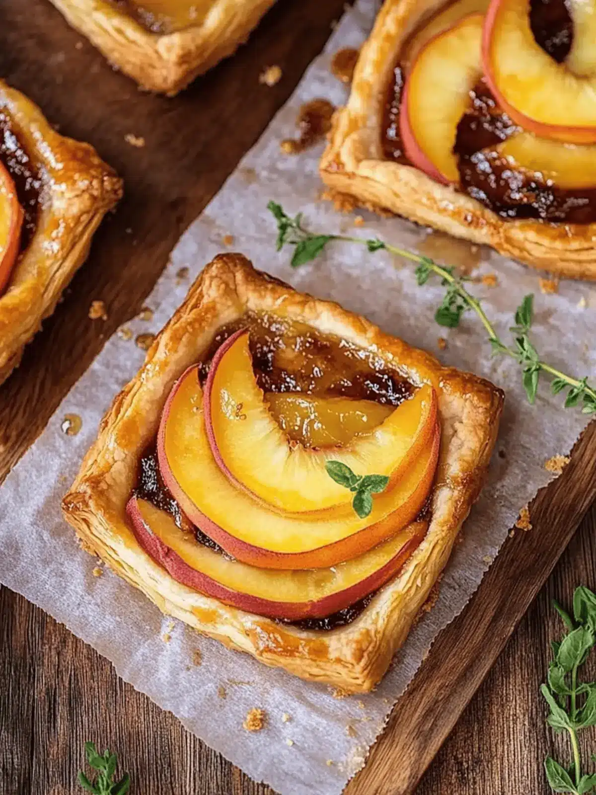 PEACH AND BRIE PUFF PASTRY TARTS