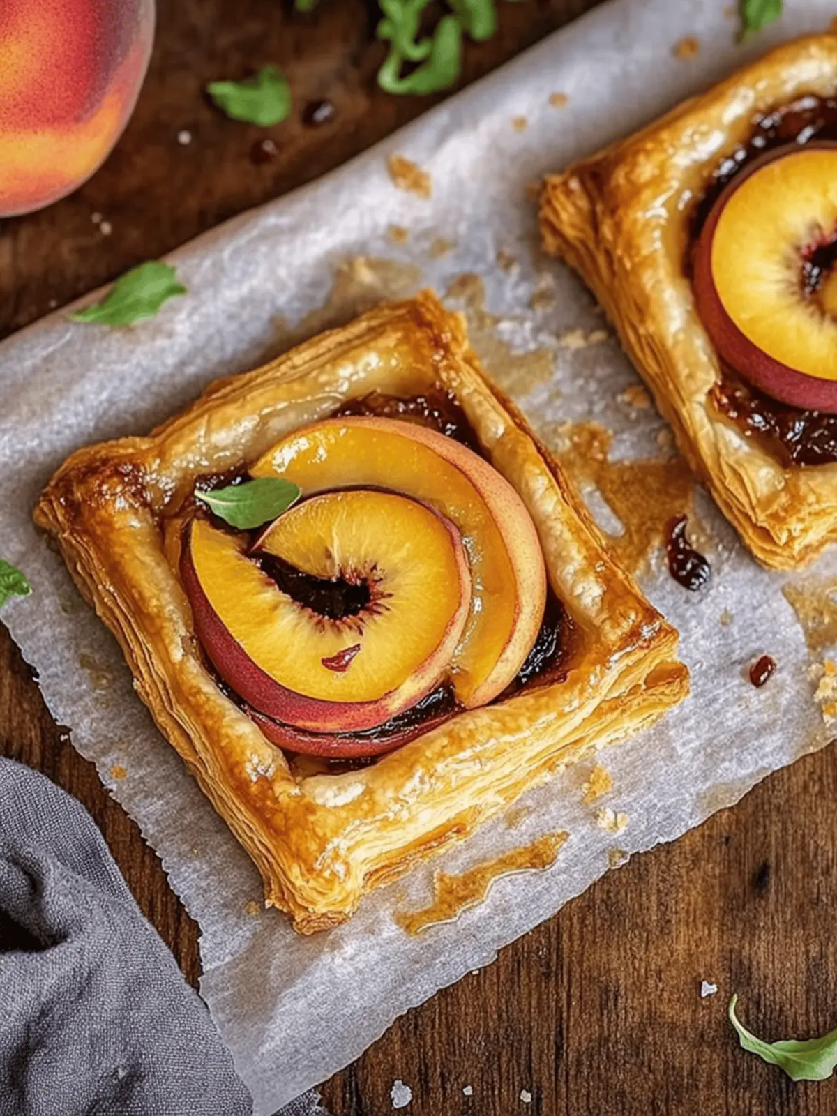 PEACH AND BRIE PUFF PASTRY TARTS