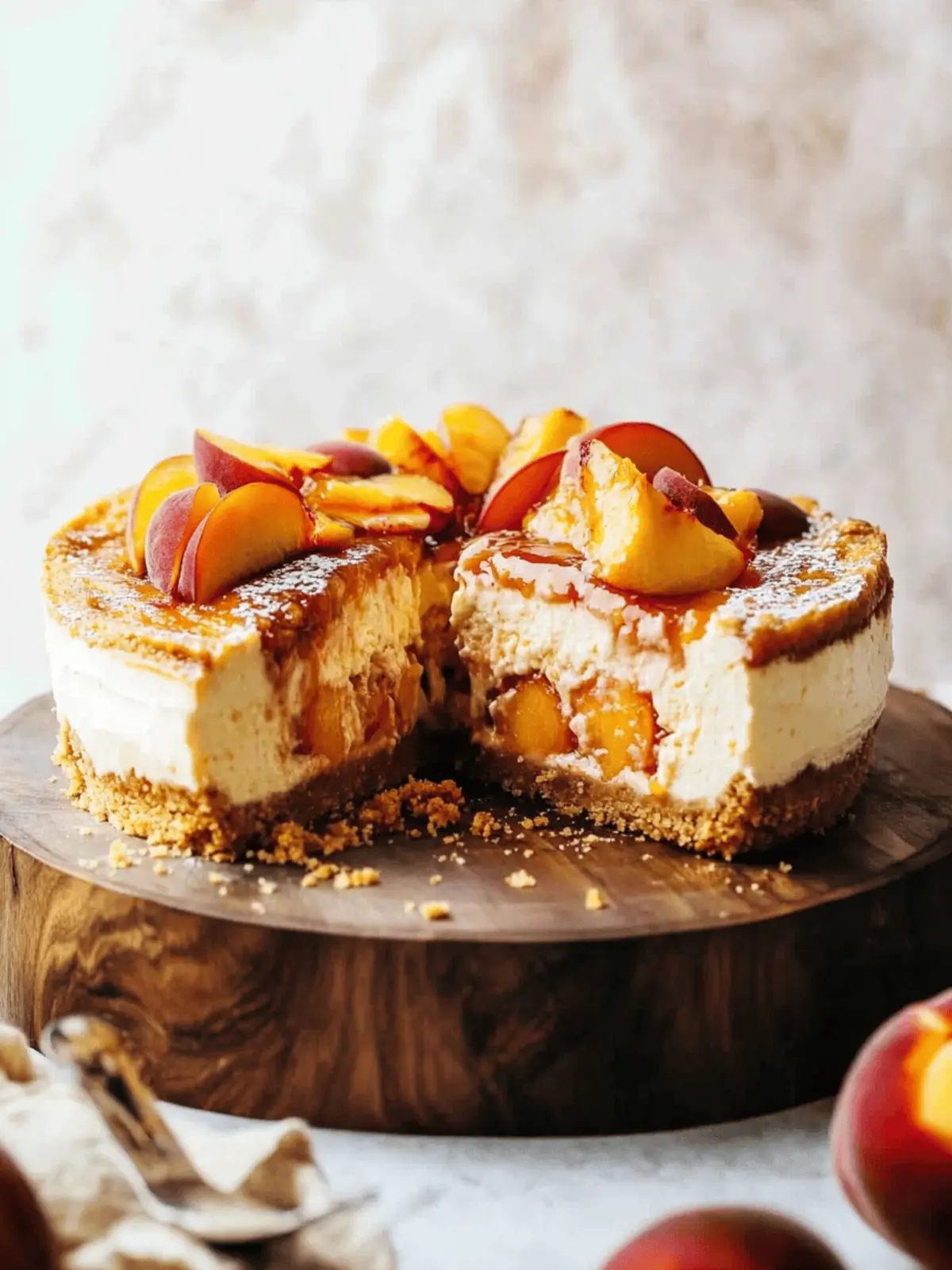 Irresistible Peach Cobbler Cheesecake You Can't Resist