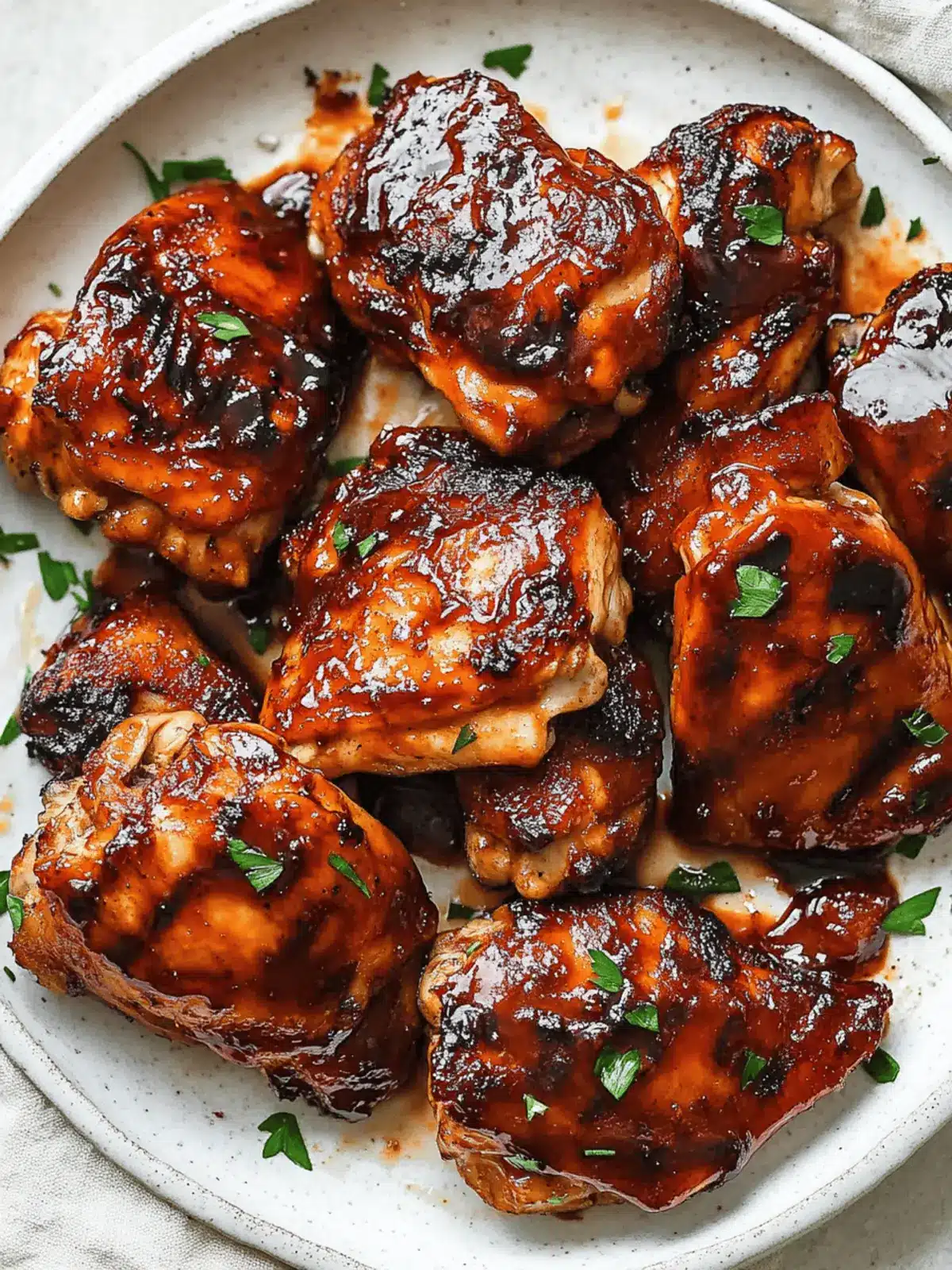 Caramelized BBQ Chicken Thighs in the Oven