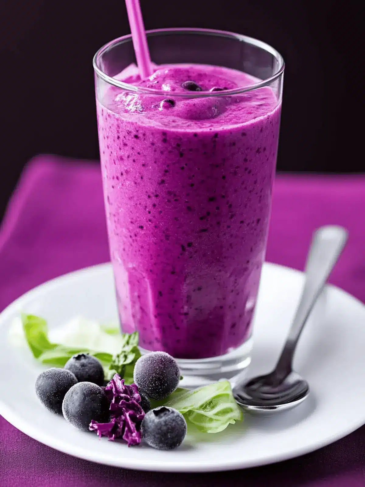 Cabbage and Berry Purple Smoothies