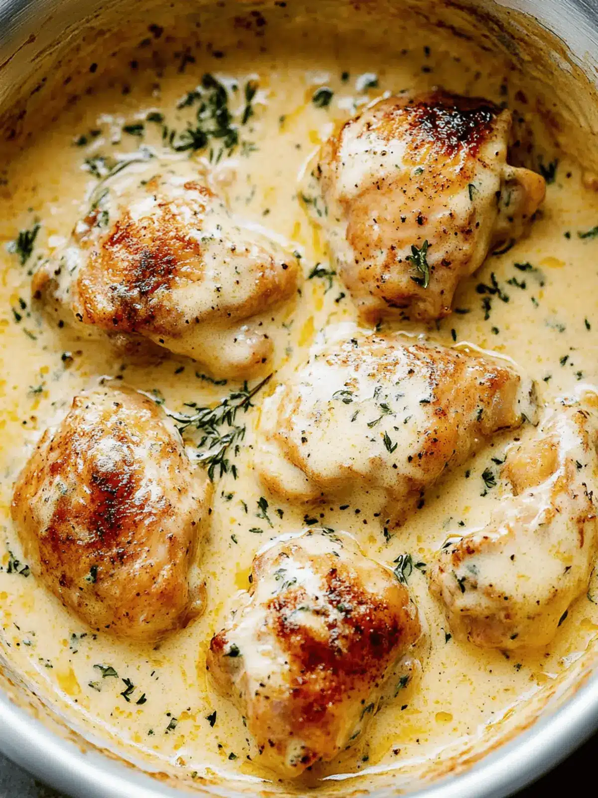 Creamy Oven Baked Chicken Thighs