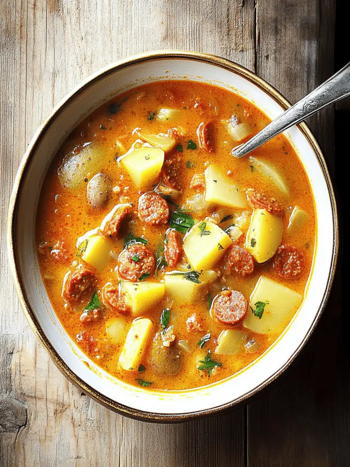 Spanish Potato Soup with Chorizo