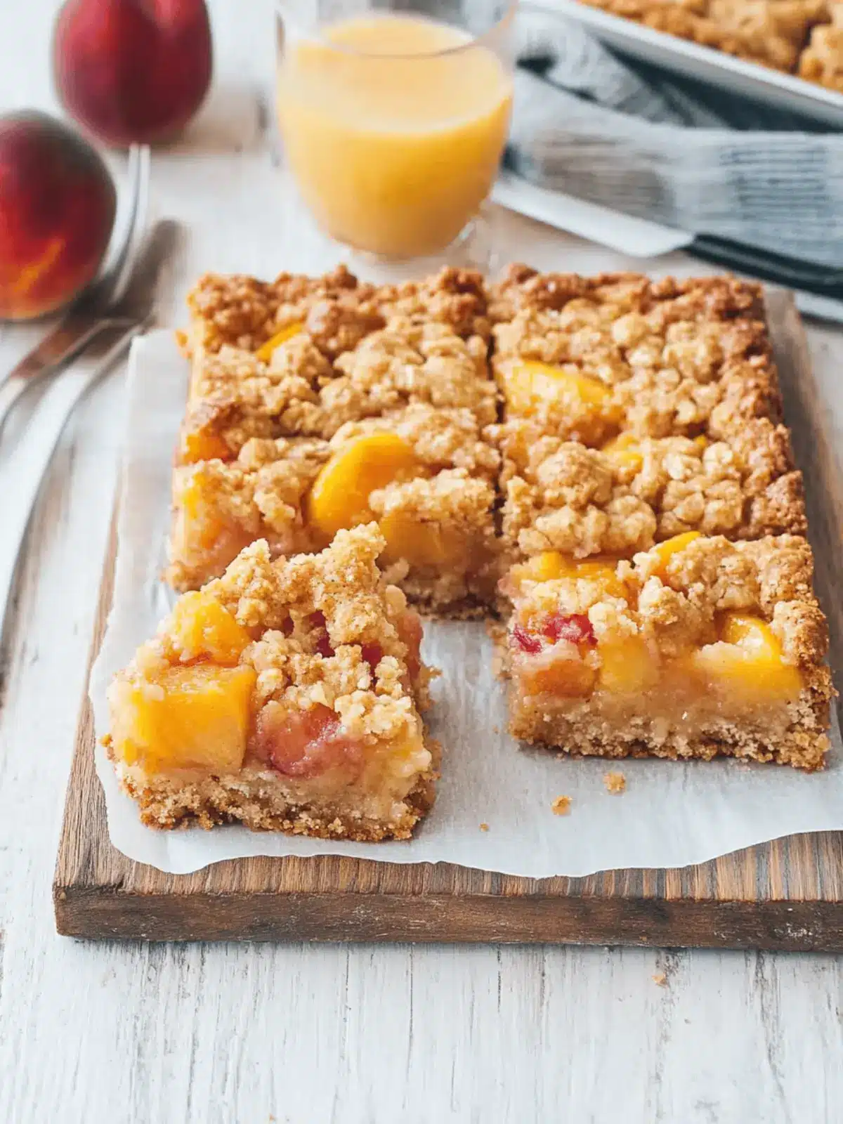 Peaches and Cream Crumble Bars
