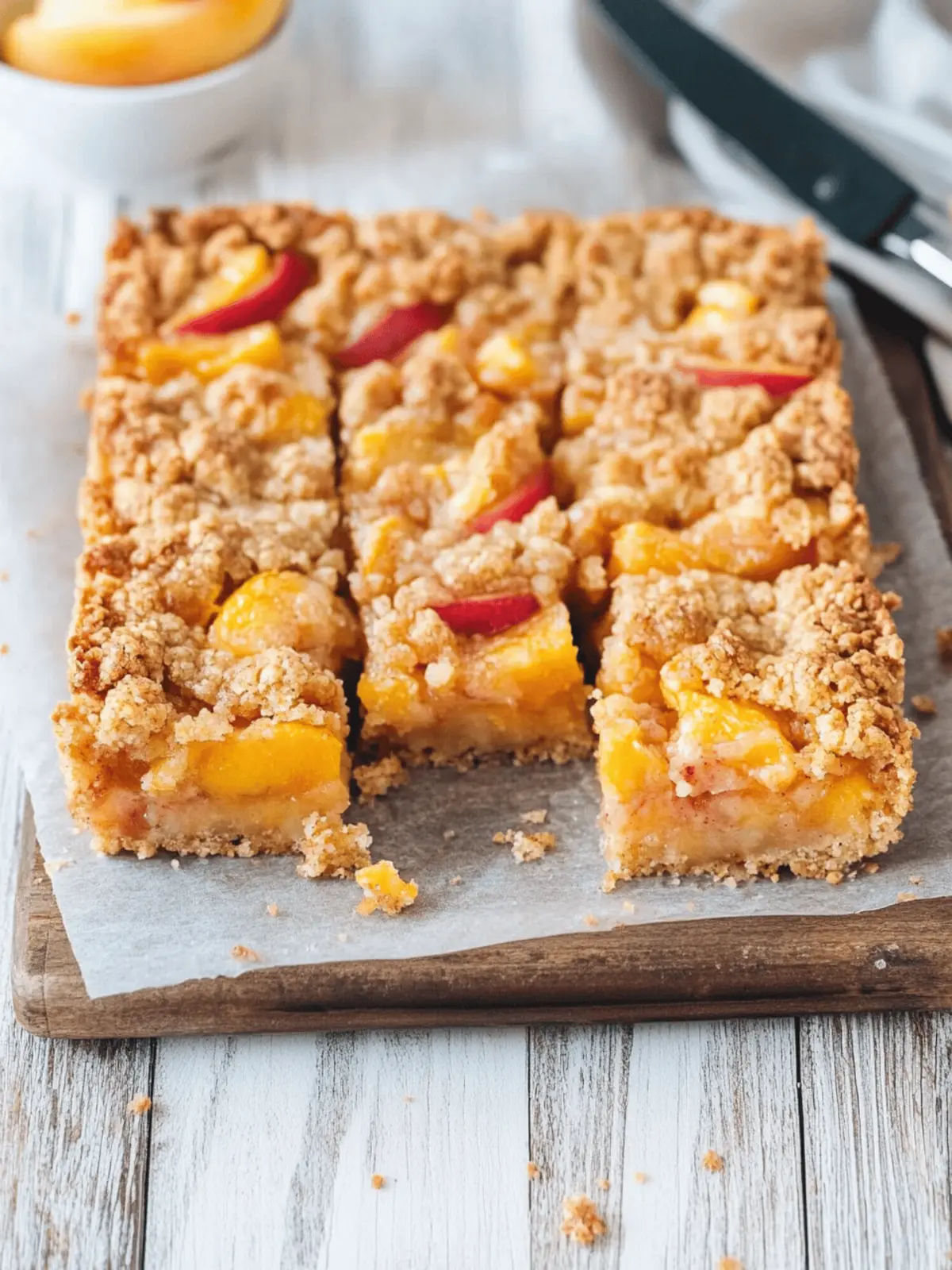 Peaches and Cream Crumble Bars