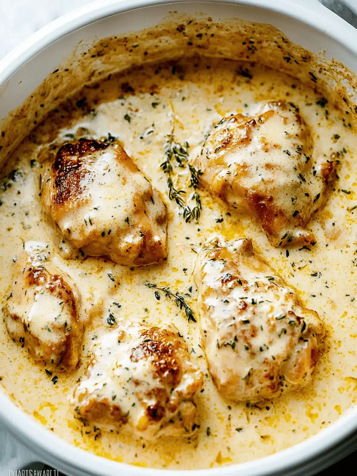 Creamy Oven Baked Chicken Thighs
