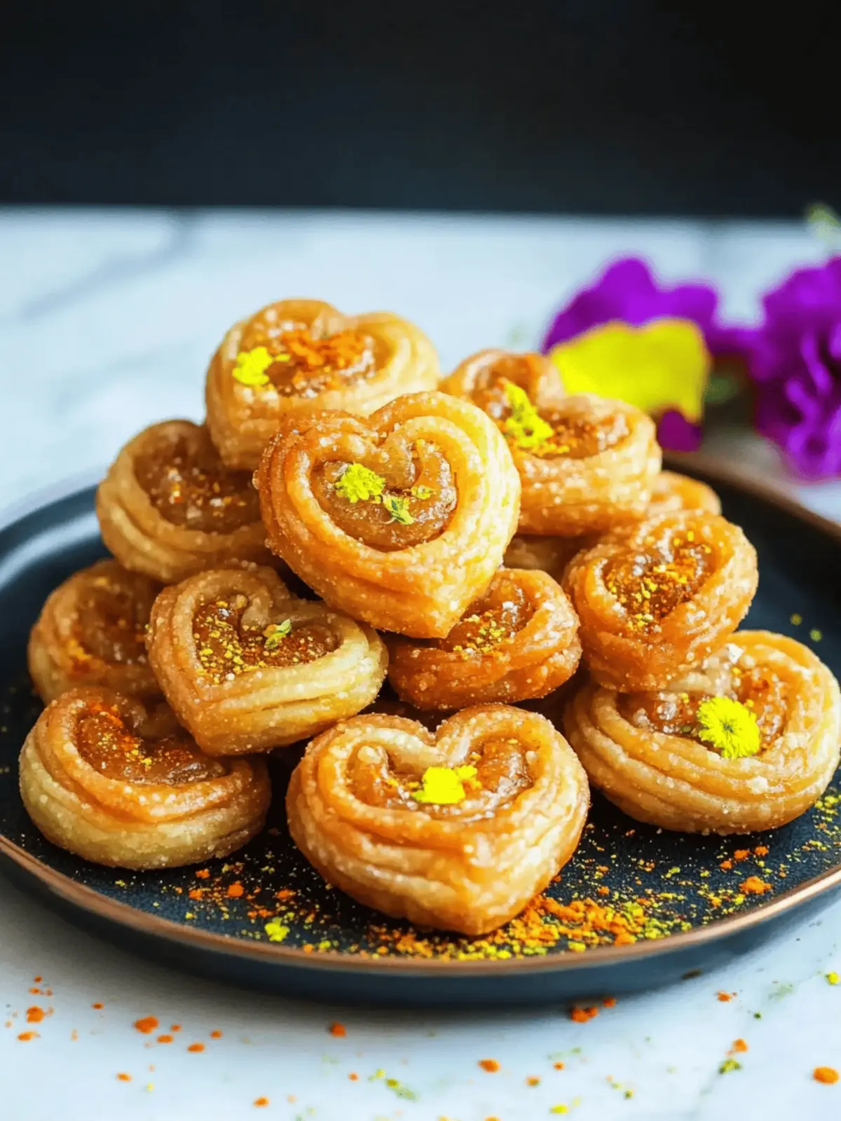 Gujiya Hearts (Flaky, Fun, and Full of Flavor!) for Diwali Celebration