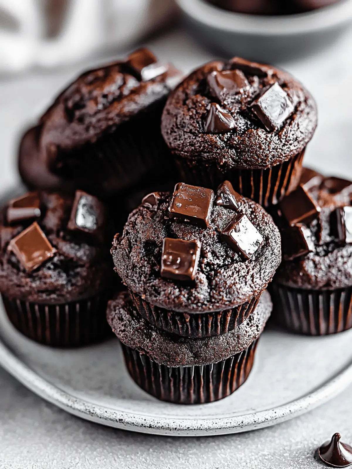 Triple Chocolate Chip Muffins