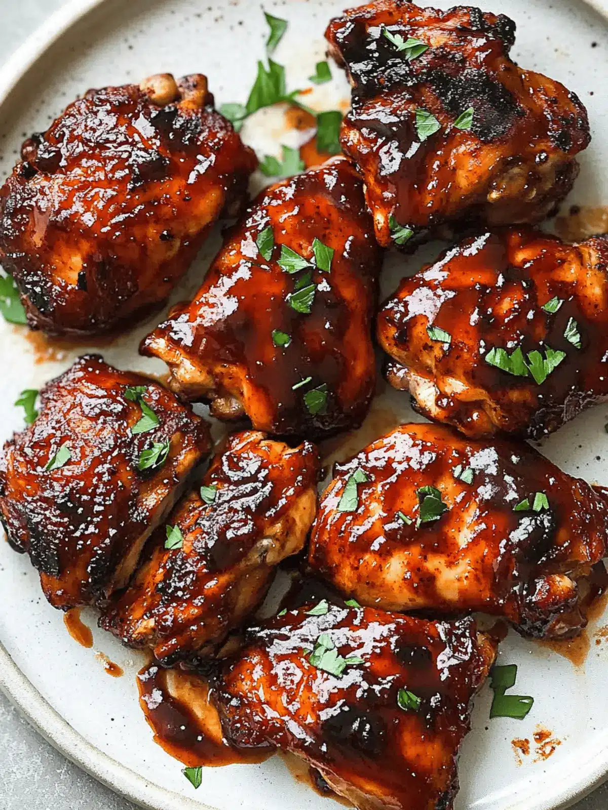 Caramelized BBQ Chicken Thighs in the Oven