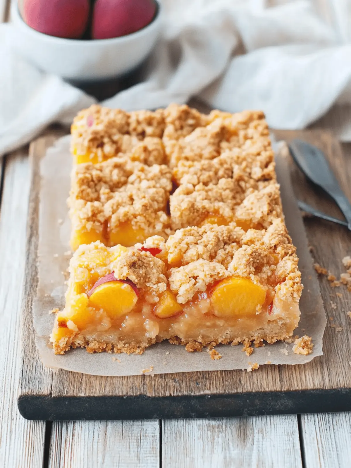 Peaches and Cream Crumble Bars