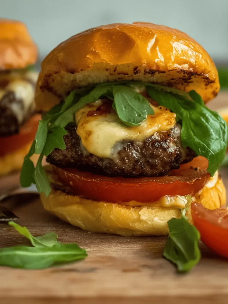 Roasted Tomato Burgers with Garlic Mayo and Gouda
