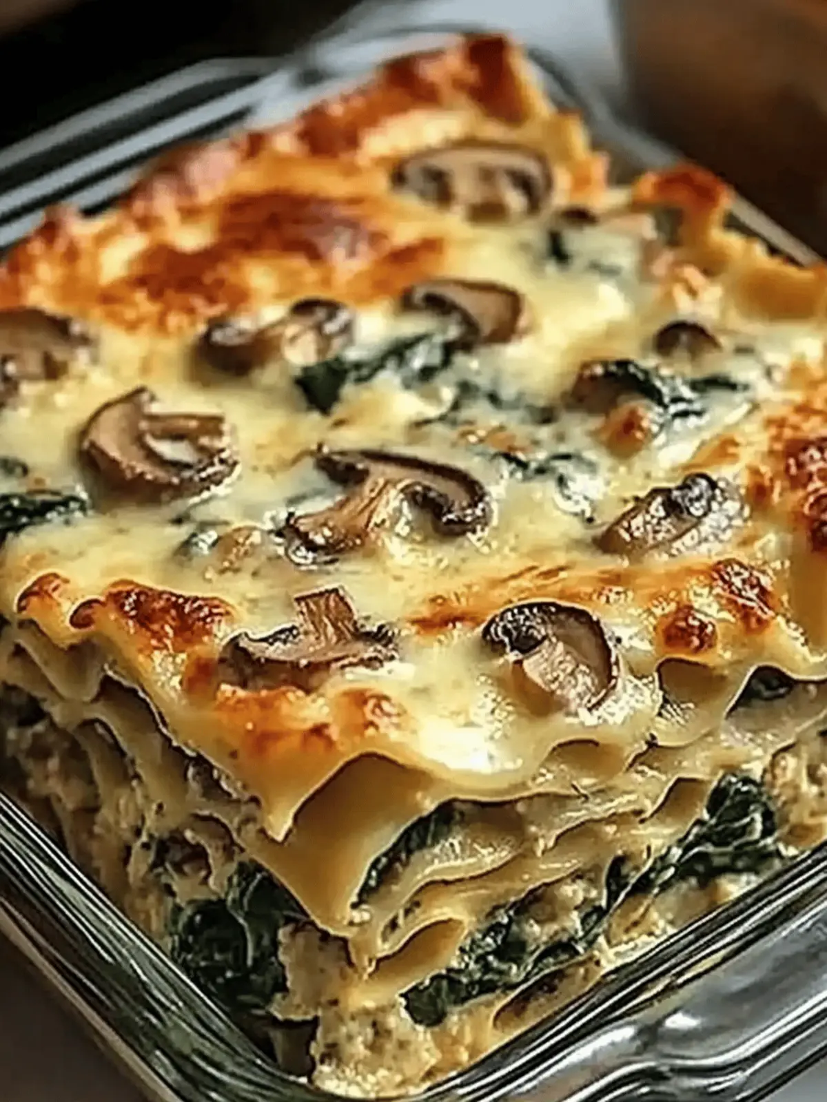Creamy Spinach Mushroom Lasagna