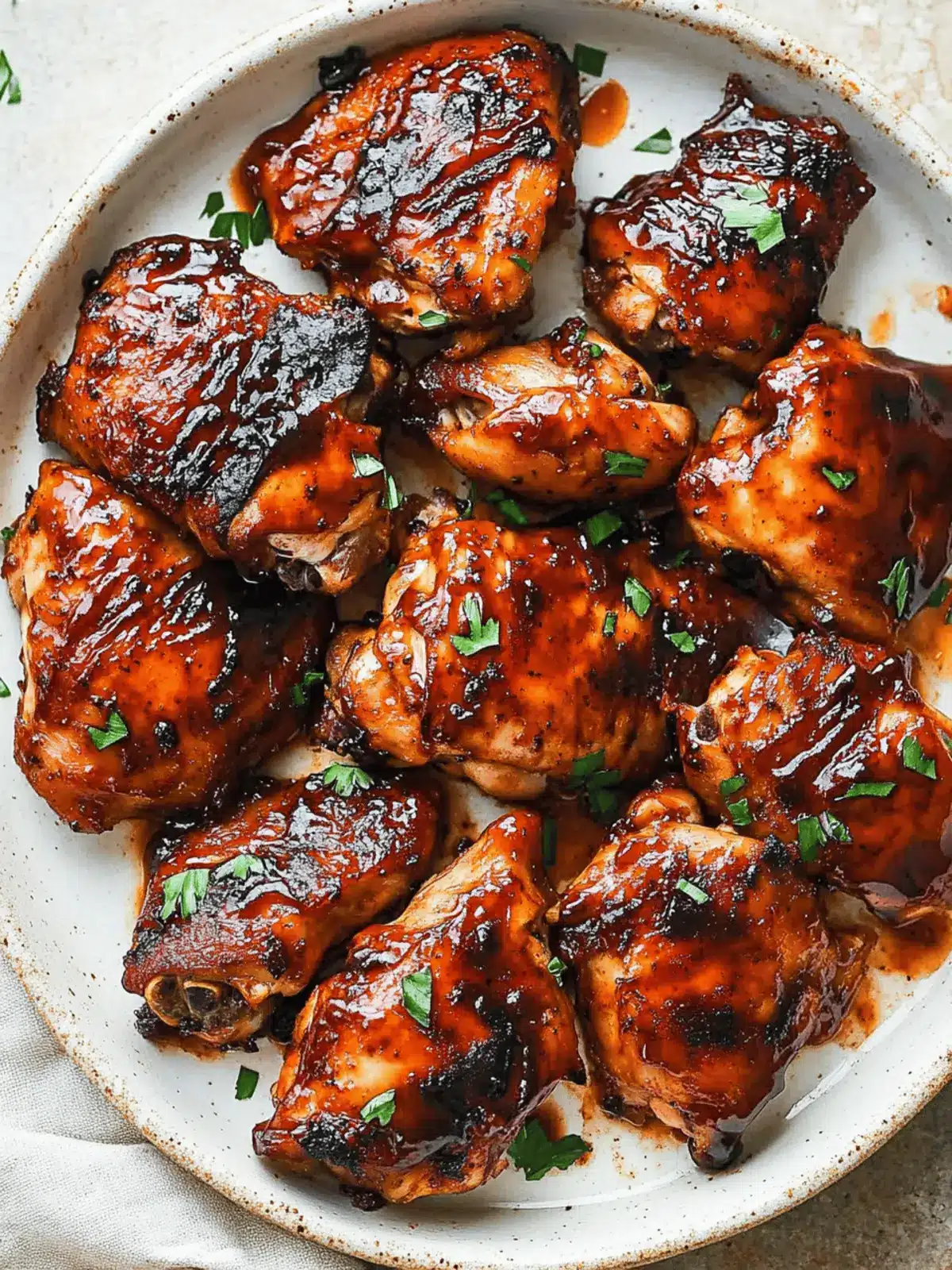 Caramelized BBQ Chicken Thighs in the Oven