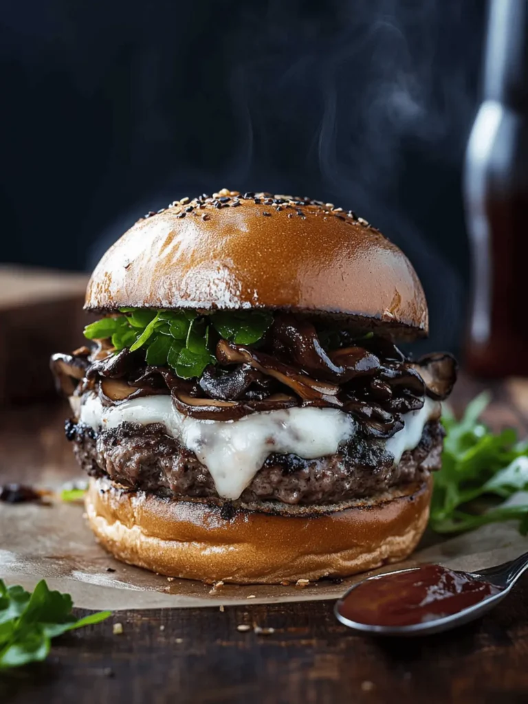 Gourmet Burger with Wild Mushrooms