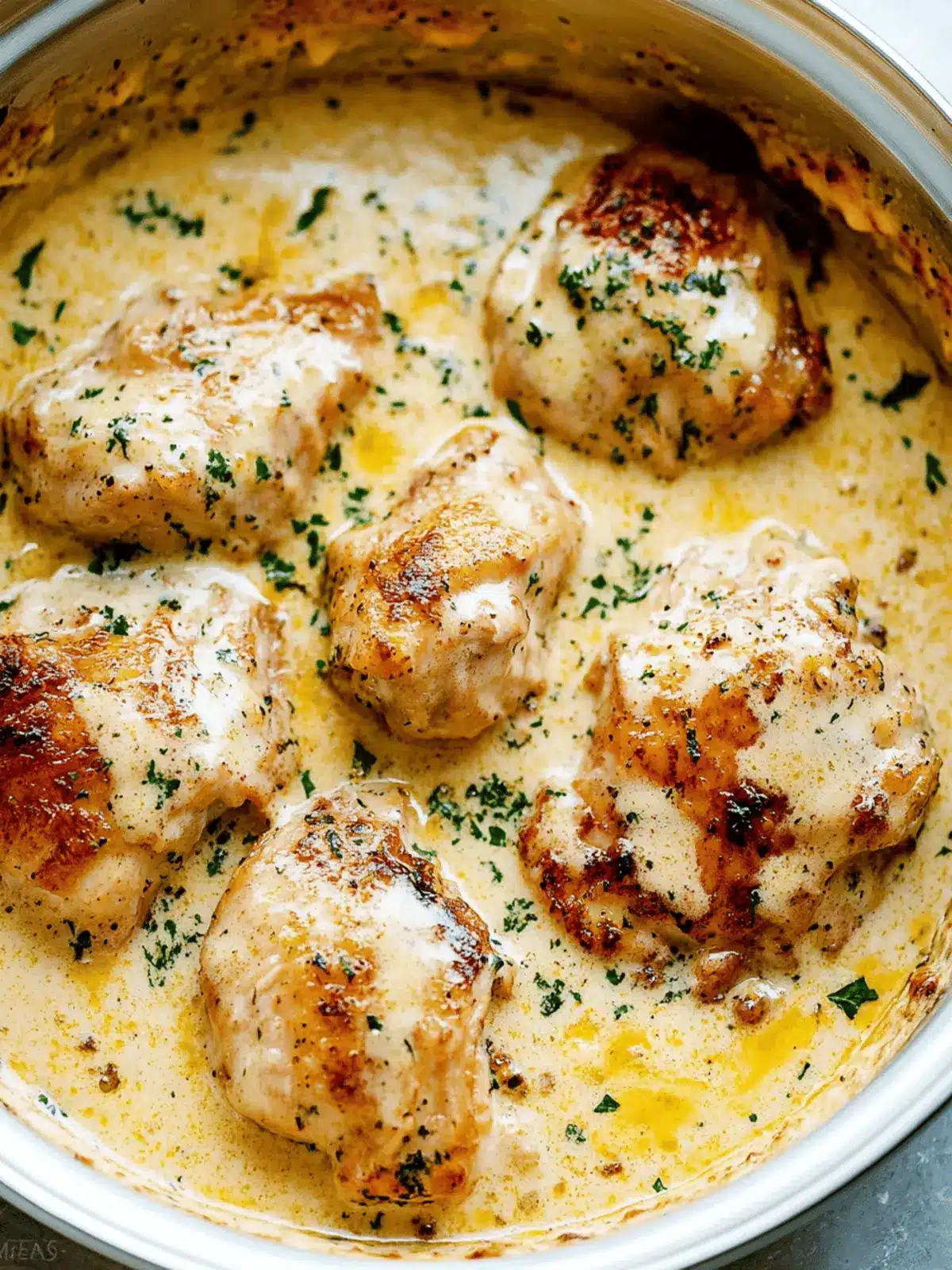 Creamy Oven Baked Chicken Thighs