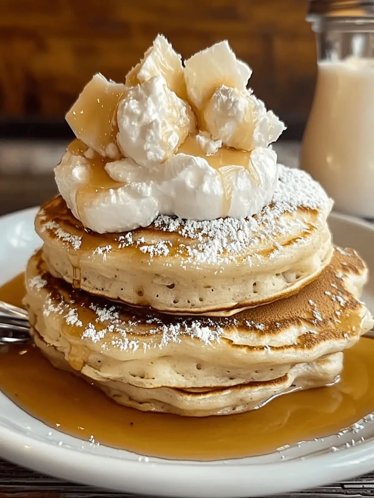 Sweet Coconut Cream Pancakes