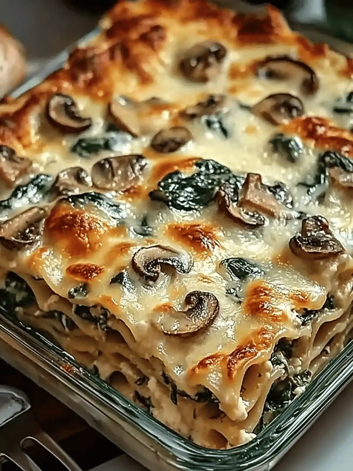 Creamy Spinach Mushroom Lasagna