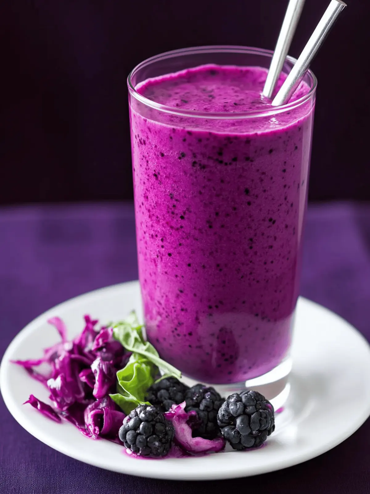 Cabbage and Berry Purple Smoothies