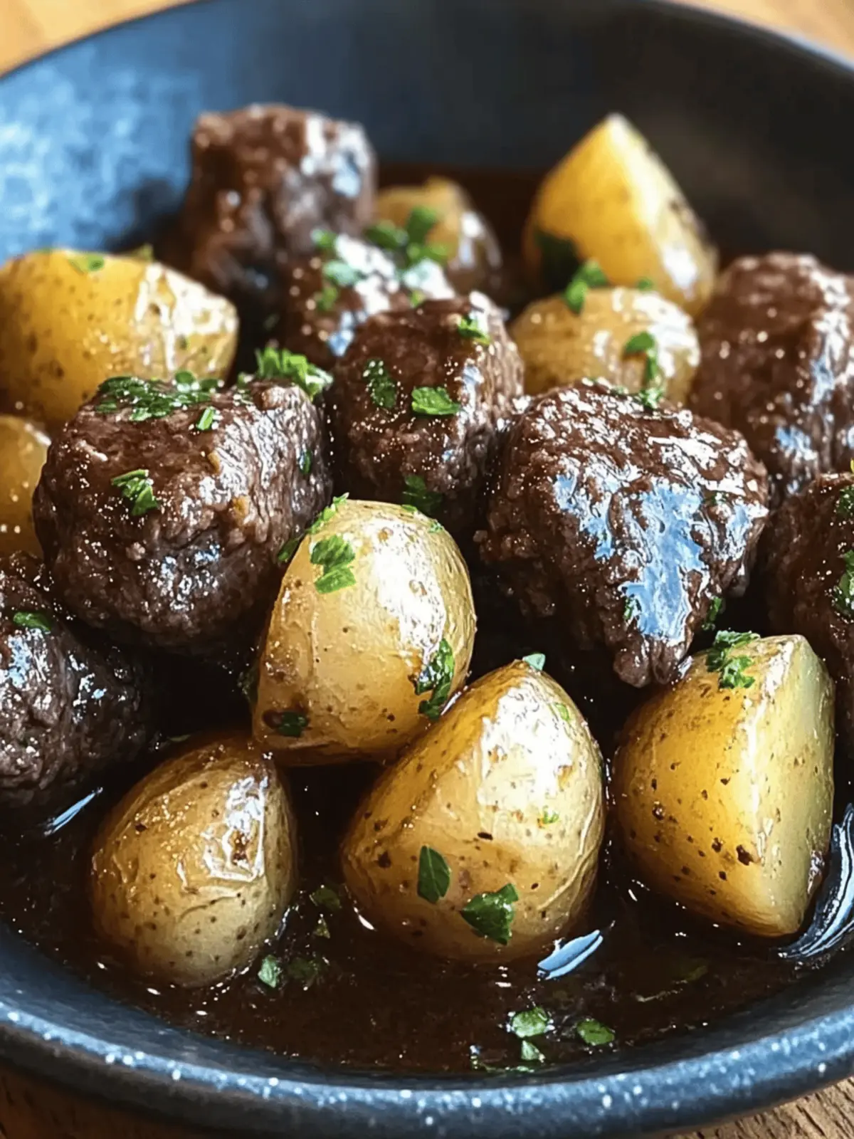 Garlic Butter Beef Bites & Potatoes make a perfect dinner