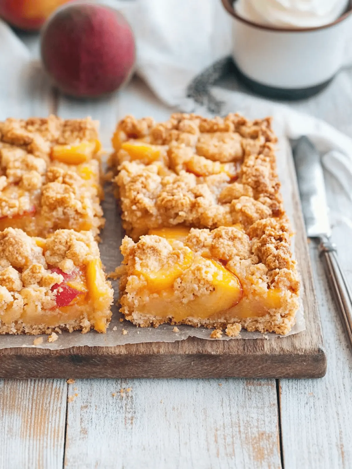 Peaches and Cream Crumble Bars