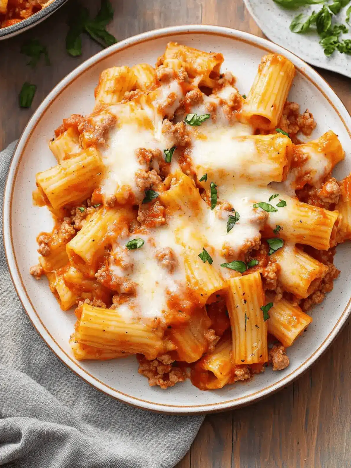 Ground Turkey Baked Rigatoni