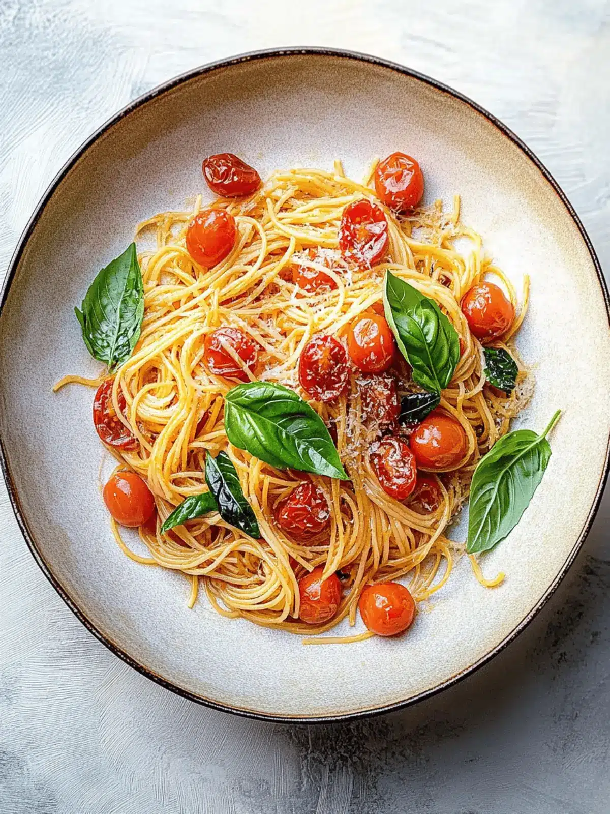 Cherry tomato and basil pasta