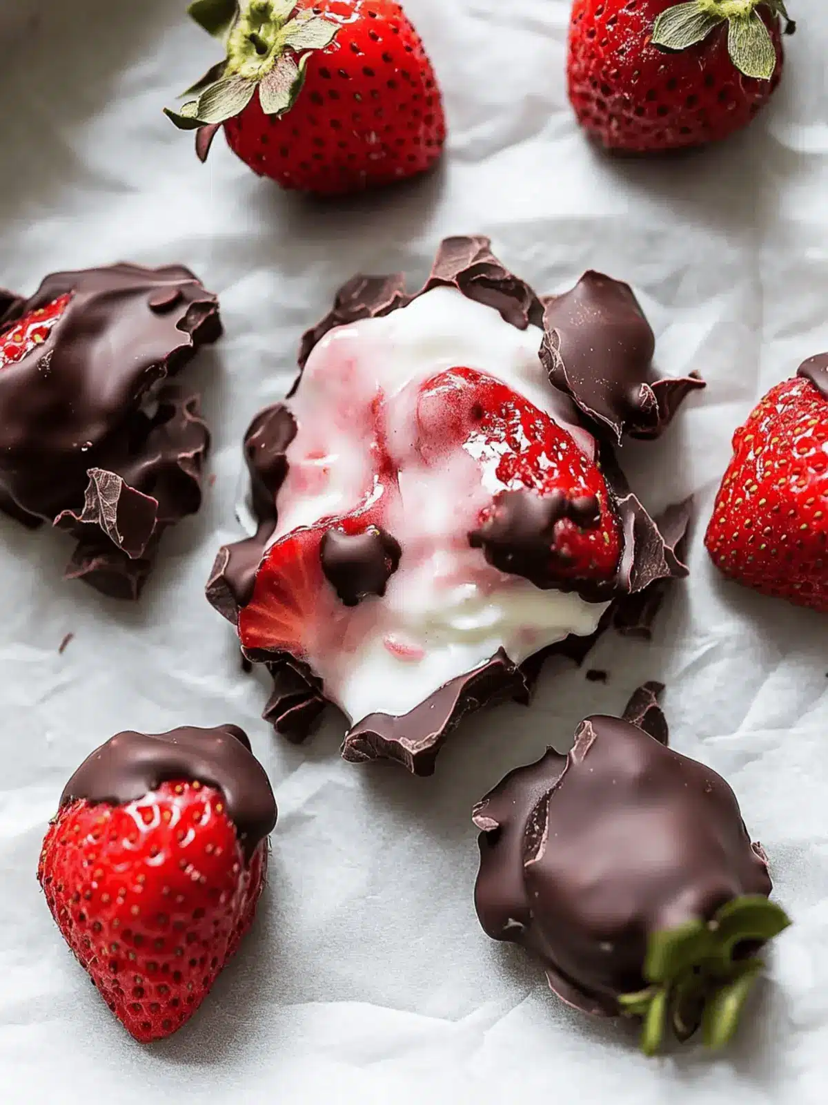 Chocolate-Covered Strawberry Yogurt Clusters