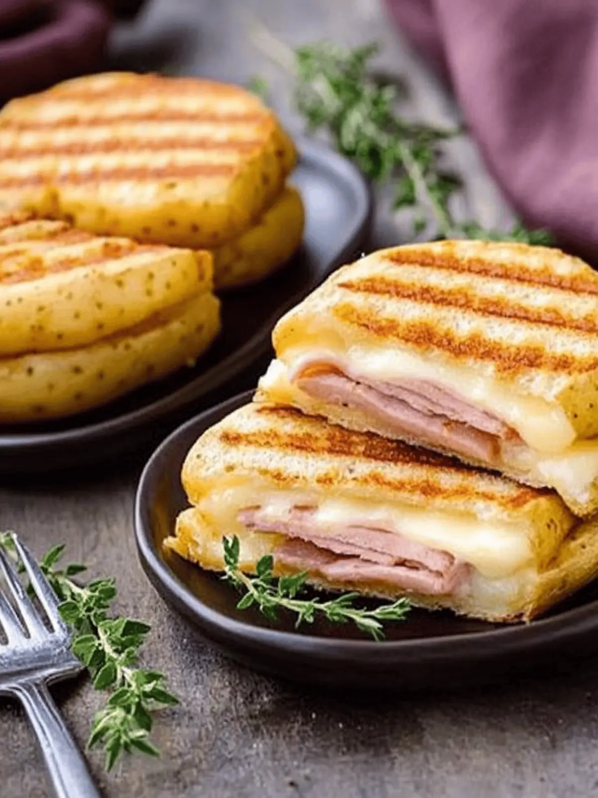 Ham and Cheese Potato Sandwiches