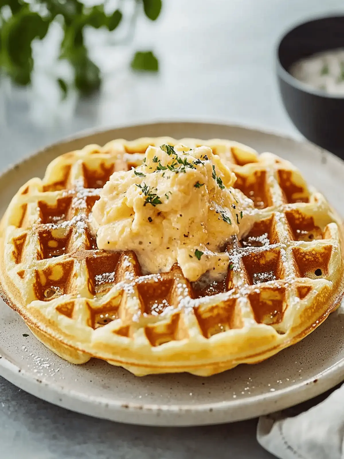 Cheesy Garlic Waffles: A Savory Twist