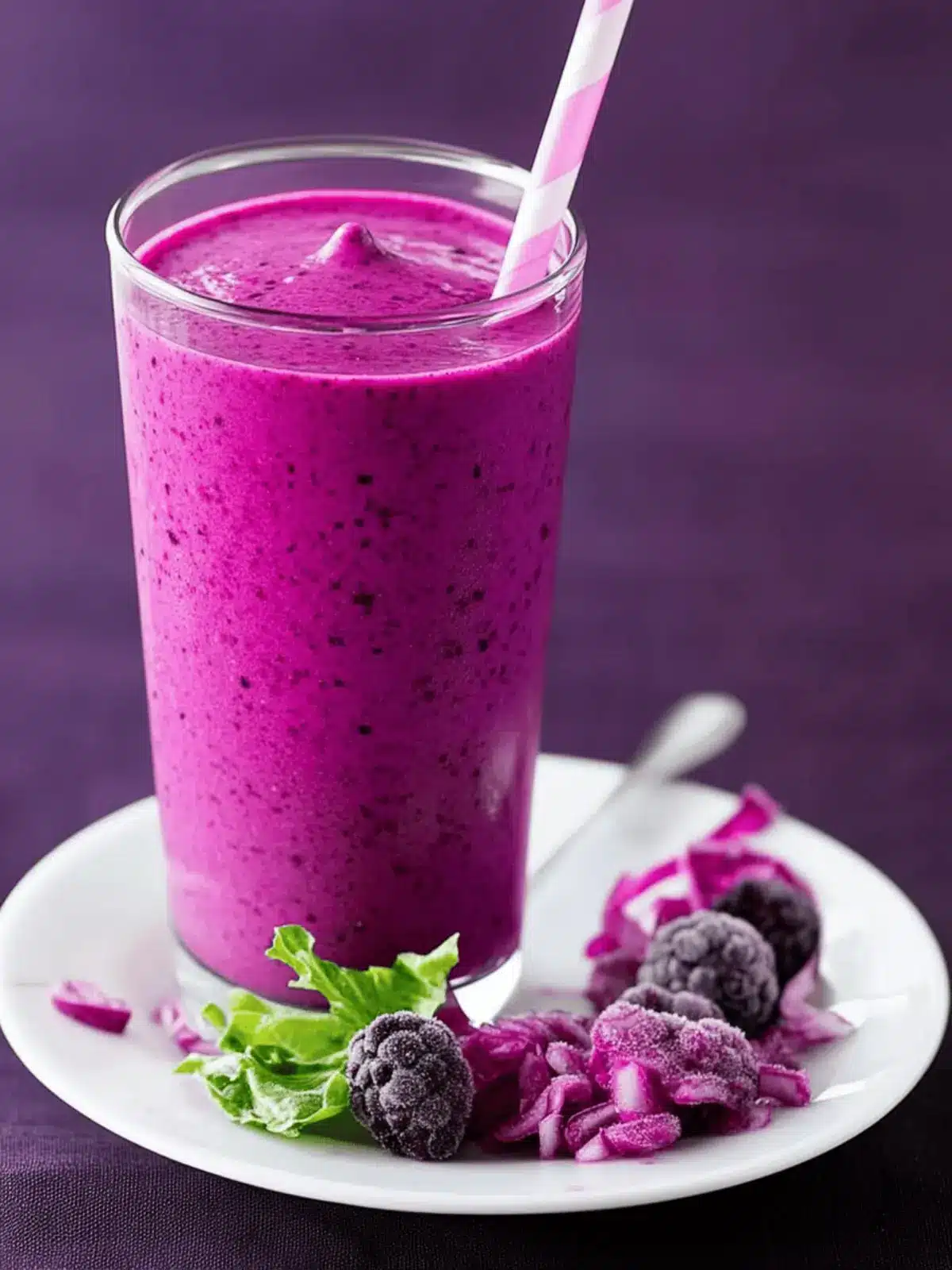 Cabbage and Berry Purple Smoothies