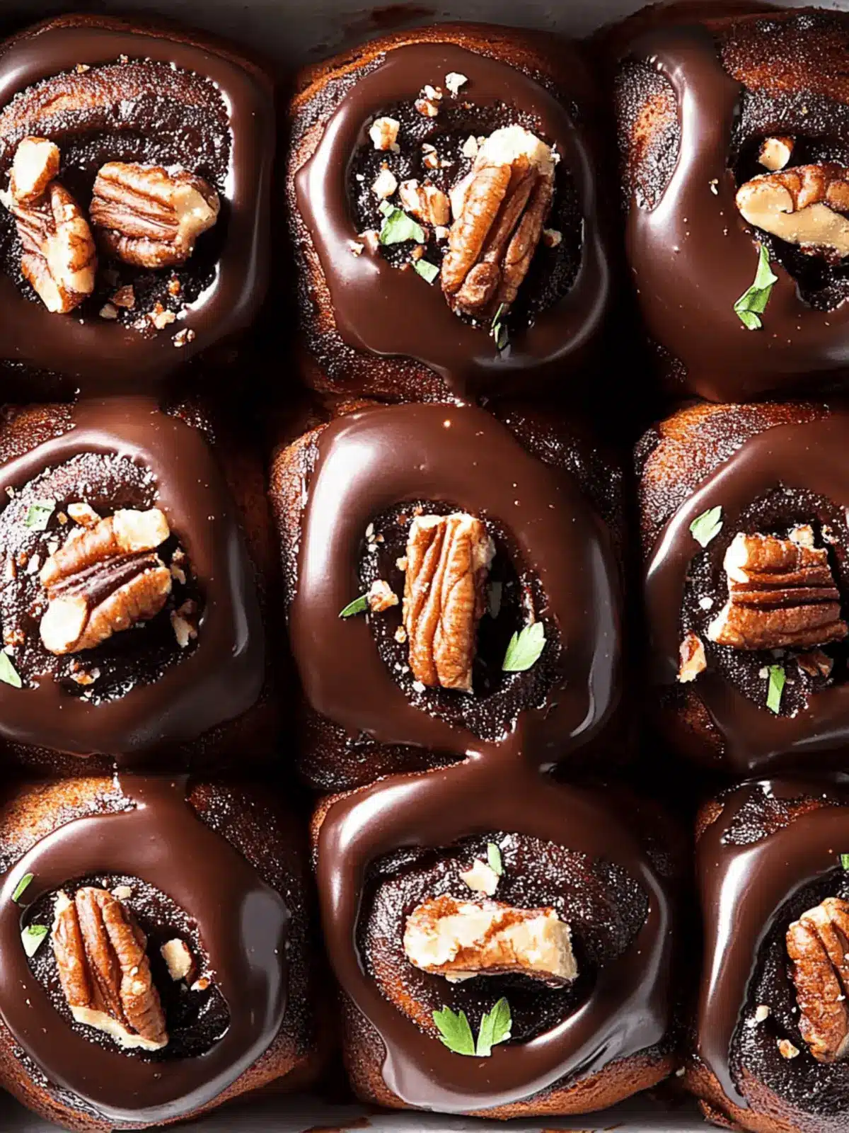 Chocolate Pecan Cinnamon Rolls