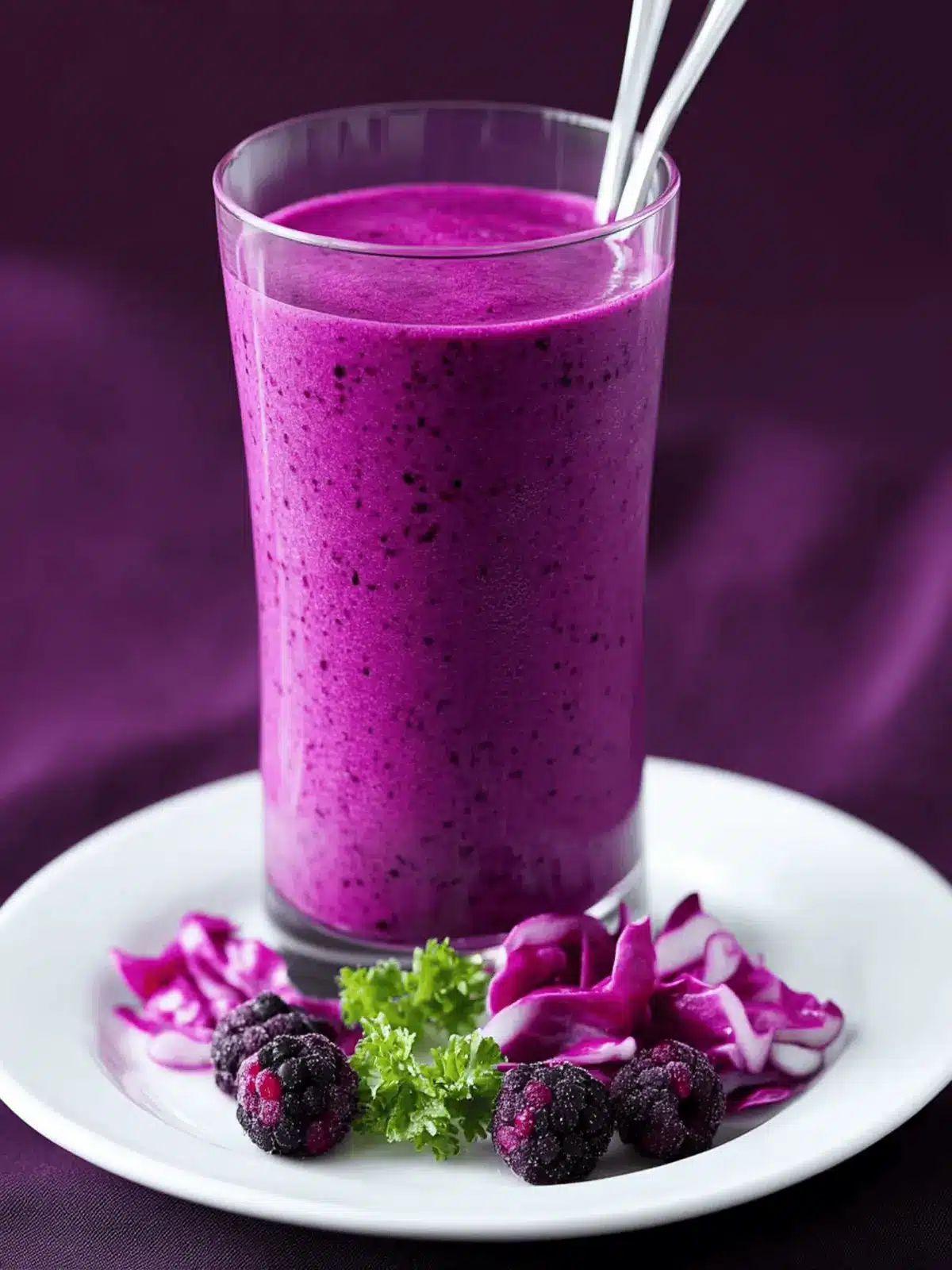 Cabbage and Berry Purple Smoothies
