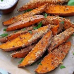 Garlic Parmesan Sweet Potato Wedges