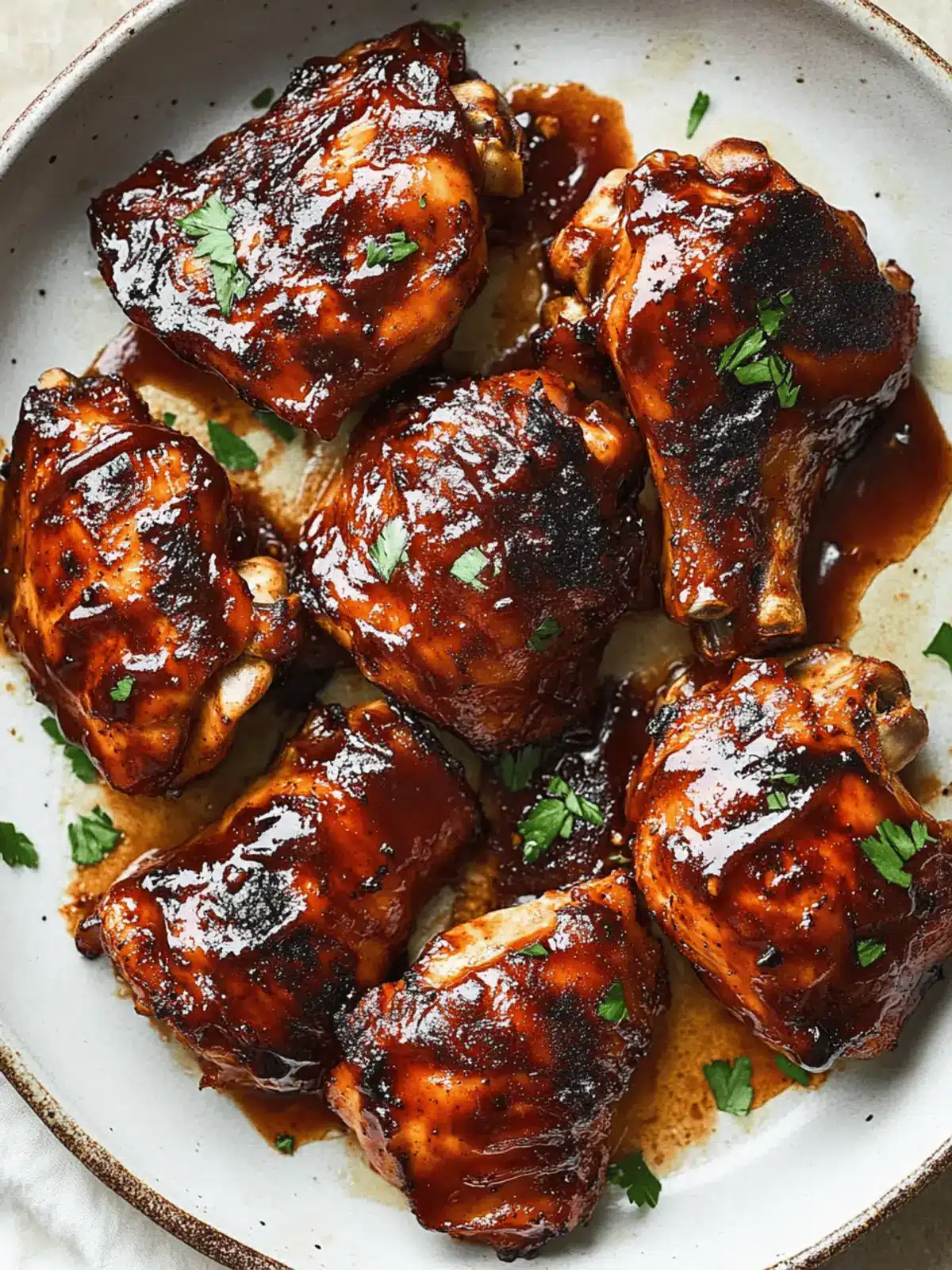 Caramelized BBQ Chicken Thighs in the Oven