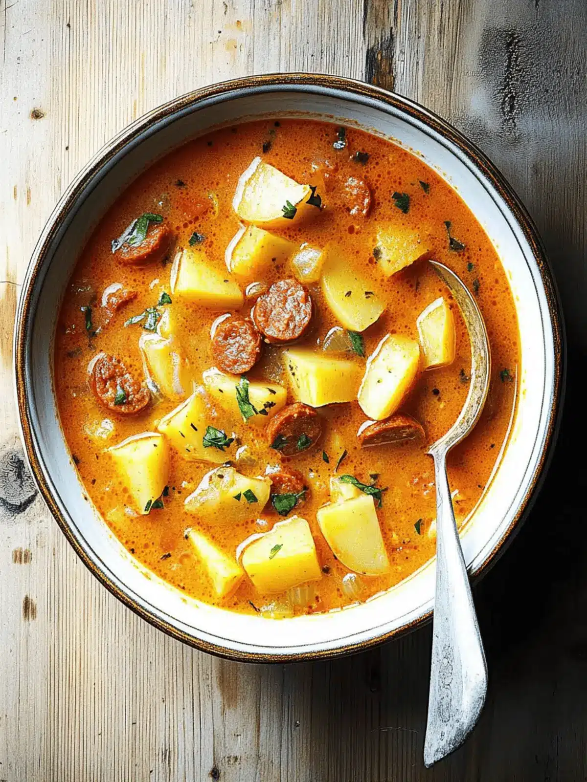 Spanish Potato Soup with Chorizo