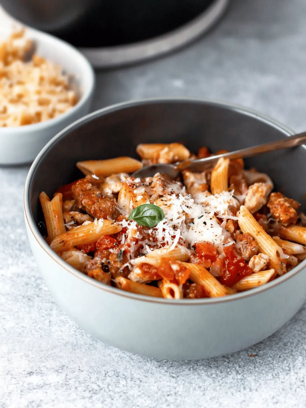 Caprese Penne Pasta with Chicken Sausage