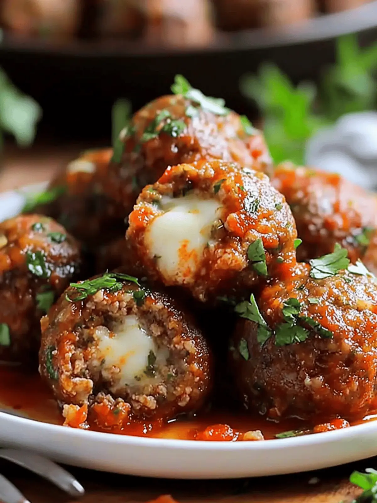 Mozzarella Stuffed Meatballs