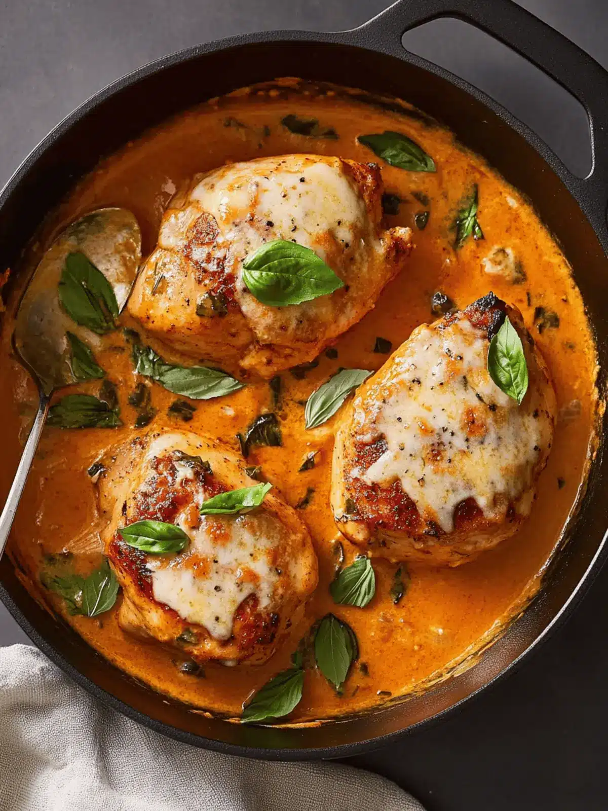 Creamy Pumpkin & Parmesan Chicken Skillet