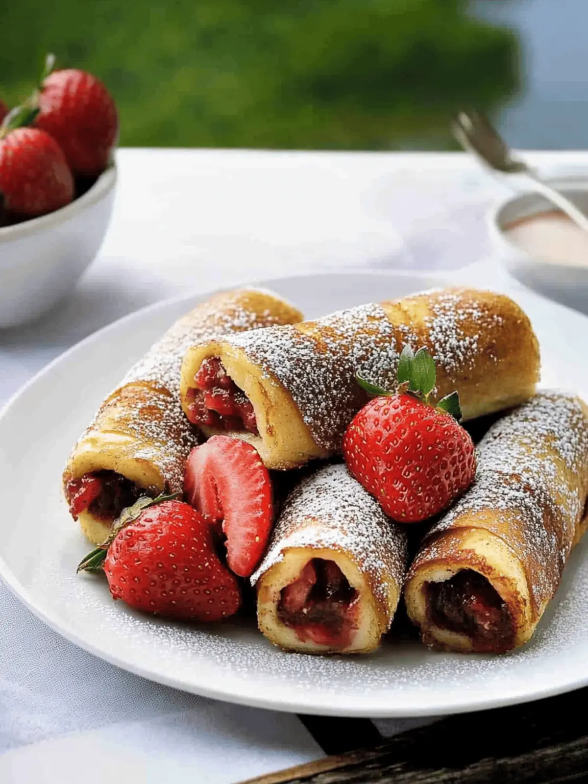 Strawberry Nutella French Toast Roll Ups