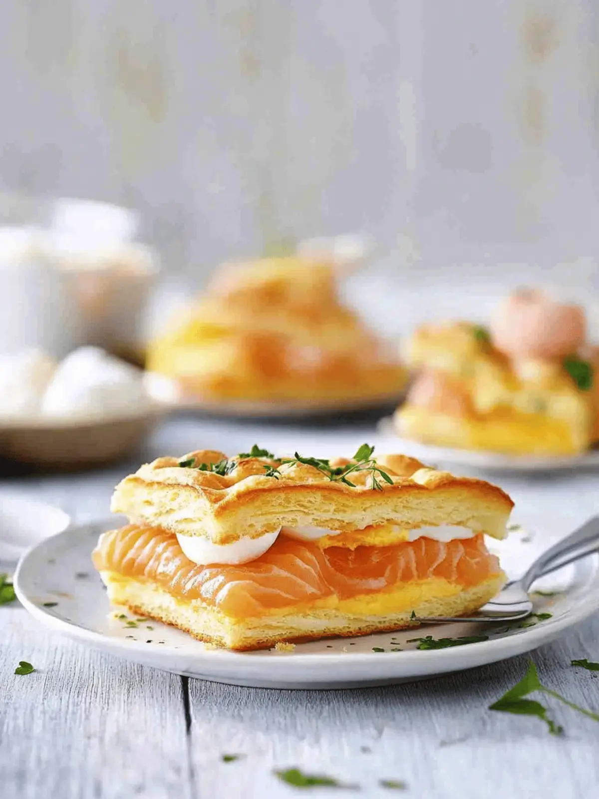 Smoked Salmon and Egg Breakfast Mille-feuille