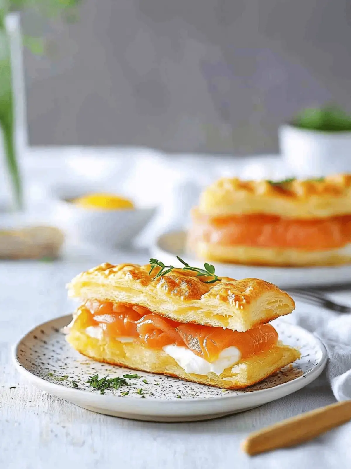 Smoked Salmon and Egg Breakfast Mille-feuille