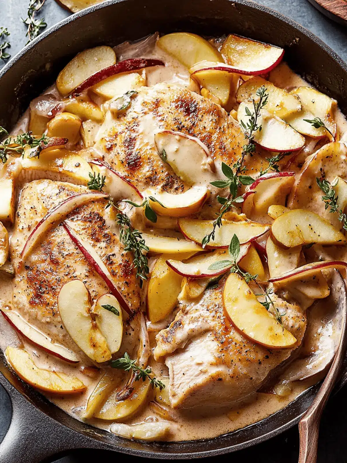Creamy Apple Bourbon Chicken Skillet