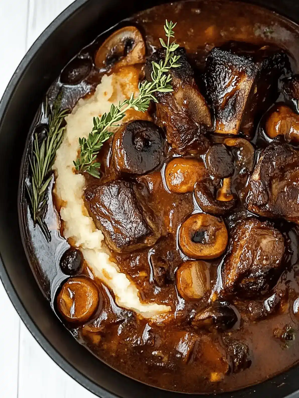 Slow braised beef short ribs with cheesy mash