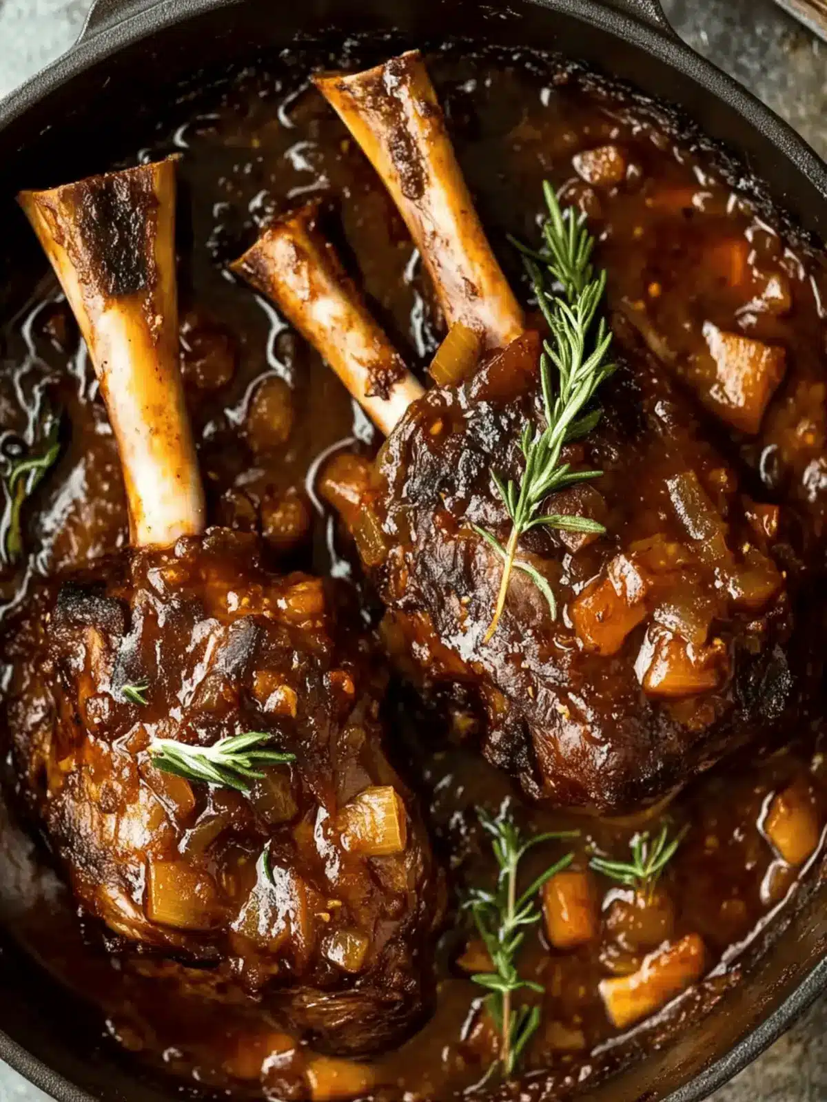 Slow braised lamb shanks