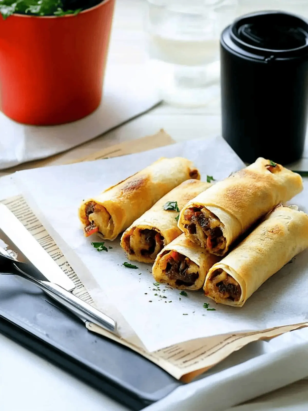 Spicy Italian Breakfast Roll Ups (Breakfast On The Go / Mini Taquitos)